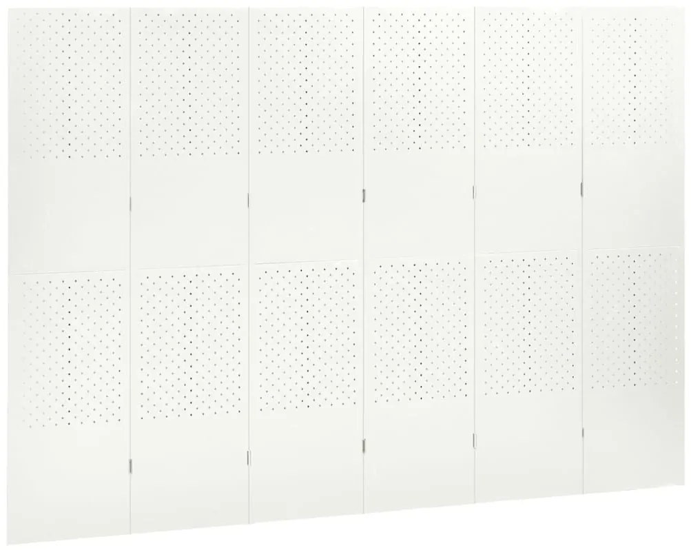 Διαχωριστικά Δωματίου 2 τεμ με 6 Πάνελ Λευκά 240x180εκ.  Ατσάλι - Λευκό