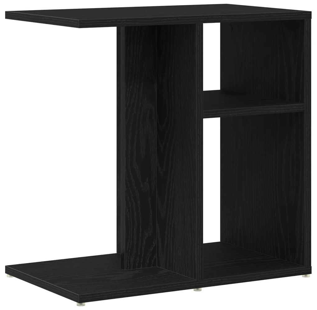 vidaXL Μαύρο Δρυς Πλευρικό Τραπέζι 50x30x50 εκ. Από ξύλο