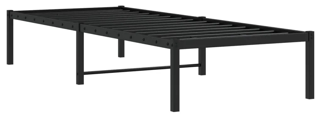 vidaXL Πλαίσιο Κρεβατιού Μαύρο 75 x 190 εκ. Μεταλλικό