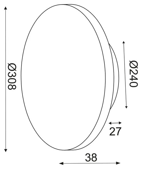 ΕΠΙΤΟΙΧΟ Φ/Σ LED 15W 3000Κ ΛΕΥΚΟ MDF ΚΥΚΛΟΣ Φ30ΧΗ3,6CM ECLIPSE - ZM1715LEDWW