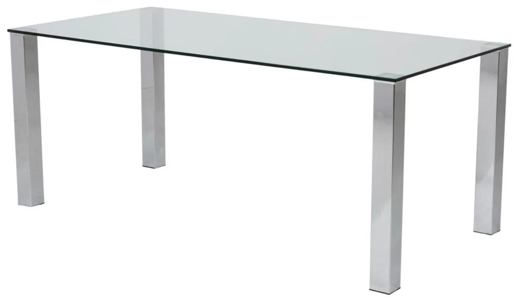 Τραπέζι Oakland 151, Ασημί, 75x90x180cm, Επεξεργασμένο γυαλί, Μέταλλο