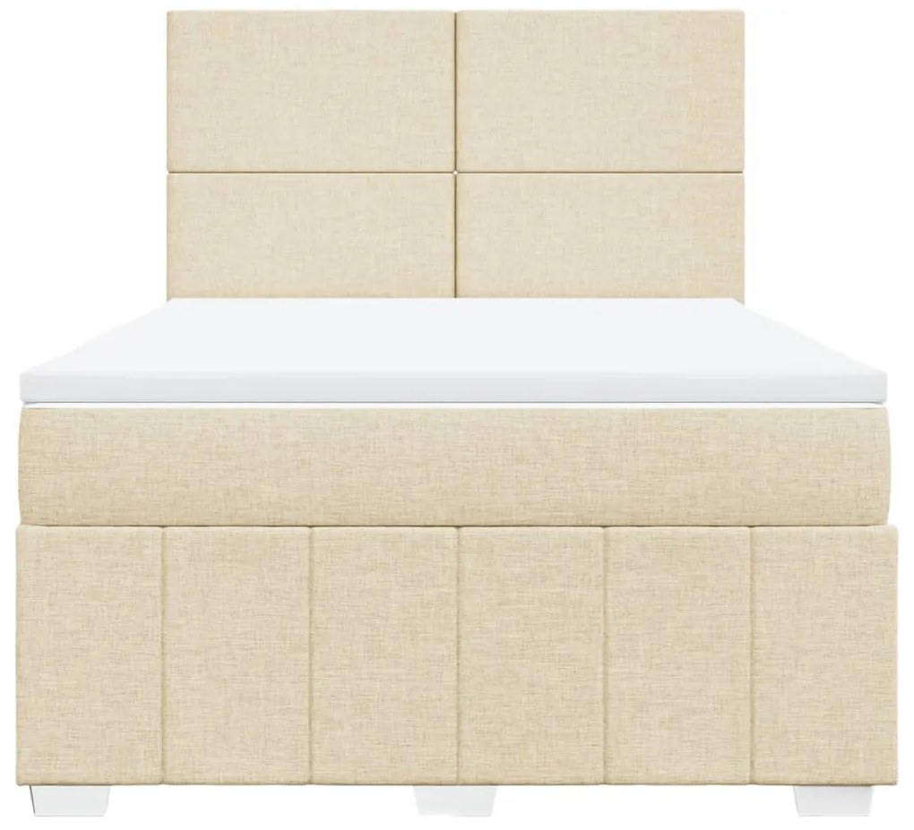 ΚΡΕΒΑΤΙ BOXSPRING ΜΕ ΣΤΡΩΜΑ ΚΡΕΜ 160X200 ΕΚ. ΥΦΑΣΜΑΤΙΝΟ 3294017