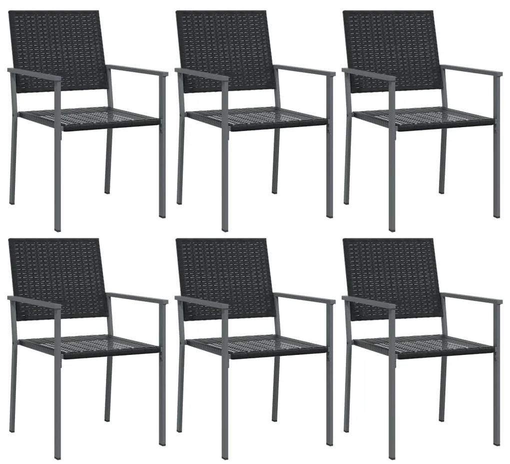 Καρέκλες Κήπου 6 τεμ. Μαύρες 54x62,5x89 εκ. από Συνθετικό Ρατάν - Μαύρο