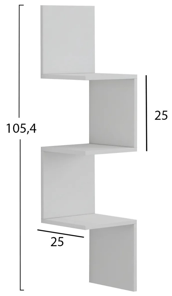 ΕΠΙΤΟΙΧΙΑ ΓΩΝΙΑΚΗ ΡΑΦΙΕΡΑ ILLUSION HM8935.12 ΜΕΛΑΜΙΝΗ ΣΕ ΛΕΥΚΟ 25x25x105,4Υεκ. - 0535133 - HM8935.12