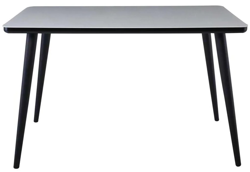 Τραπέζι UNION 130x80cm Βαφή Μαύρη/Γυαλί Άσπρο