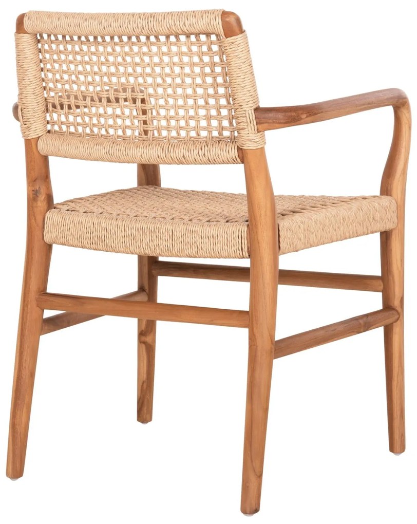Πολυθρόνα ROSCO Ξύλο Teak Φυσικό και Σχοινί Viro ΜΠέζ 56x54,5x78Υεκ. 56x54.5x78 εκ.