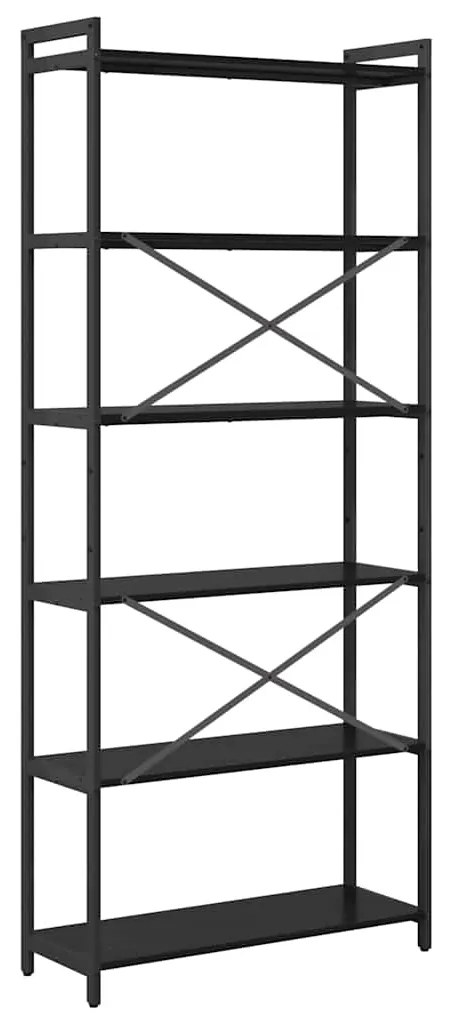 vidaXL Ράφι Βιβλίων Μαύρη Οξυά 40 x 30 x 85 εκ Επεξεργασμένο ξύλο