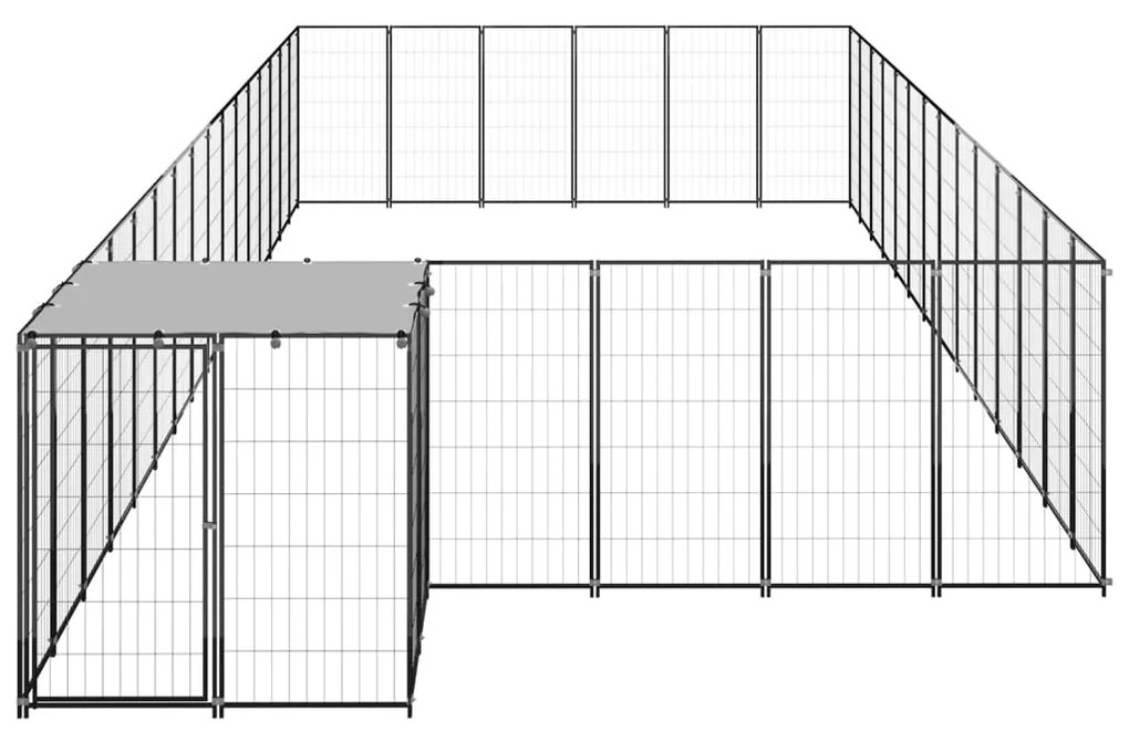 vidaXL Σπιτάκι Σκύλου Μαύρο 26,62 μ² Ατσάλινο