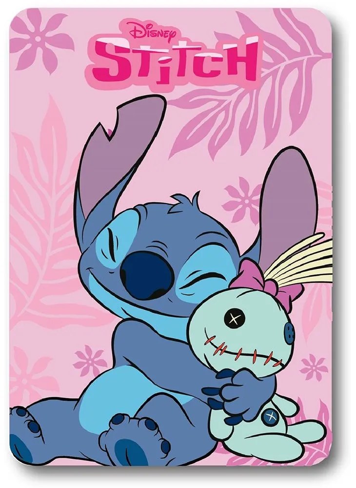 Κουβέρτα Βρεφική Fleece Disney Home Stitch 25 Pink DimCol Κούνιας 100x140cm Polyester