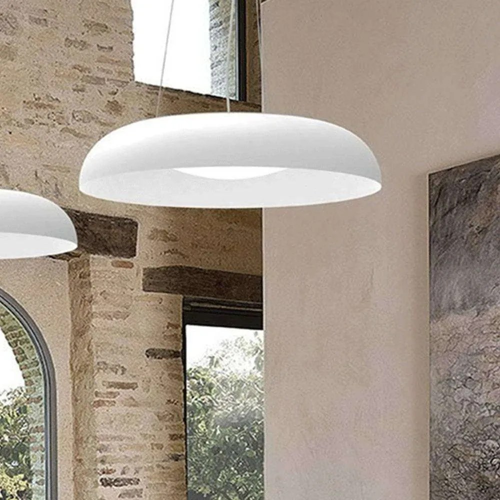 Φωτιστικό Οροφής Aloha/S 33977 Φ60x40/160cm 36W White Sikrea Metal, Glass