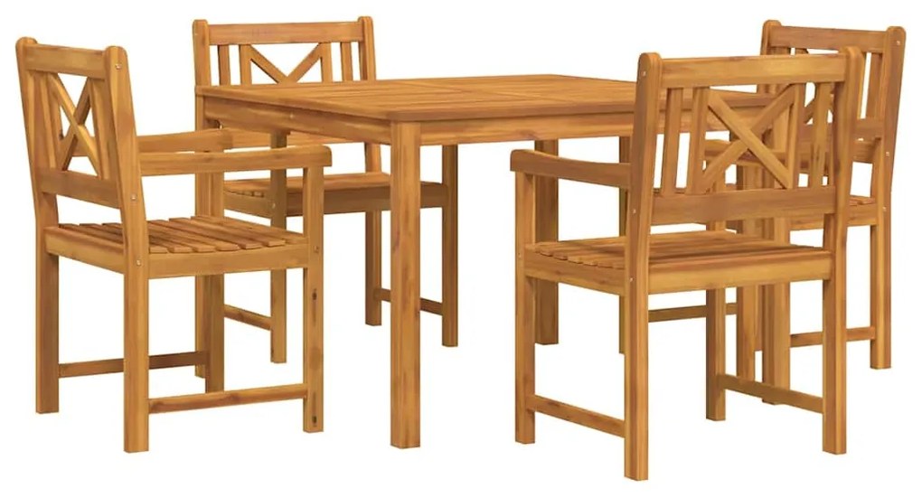 vidaXL Σέτ φαγητού για κήπο 5 pcs Καφέ Μασίφ ξύλο ακακίας