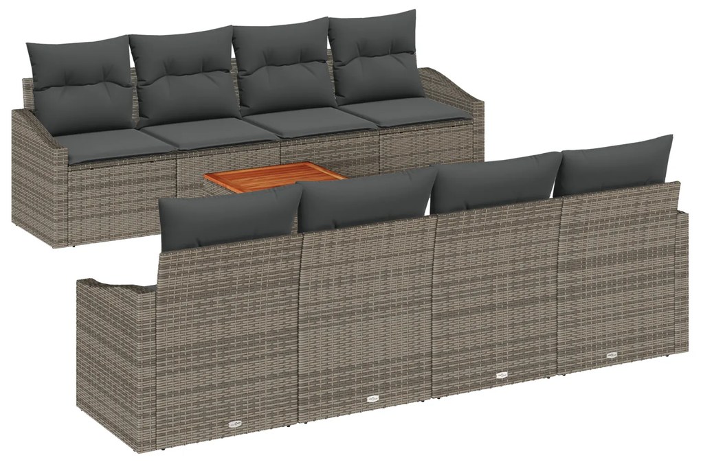 vidaXL Σετ Σαλονιού Κήπου 7 pcs Γκρι 55 x 55 x 37 εκ Ρατάν
