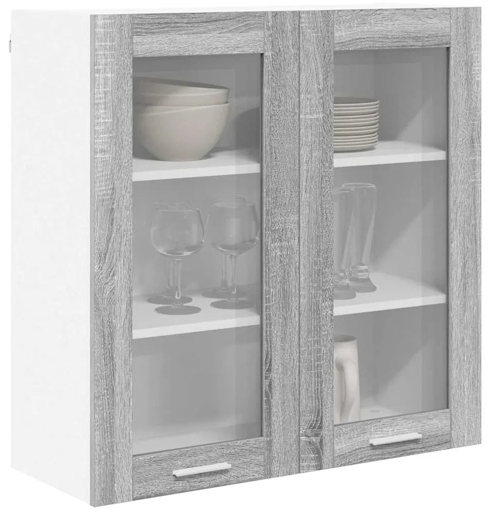 vidaXL Κρεμαστό ντουλάπι με αποθήκευση Γκρίζο Σονομα 80 x 31 x 80 εκ.