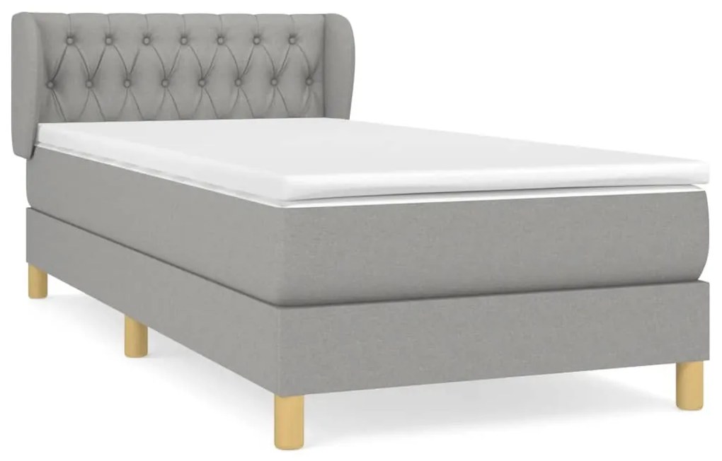 ΚΡΕΒΑΤΙ BOXSPRING ΜΕ ΣΤΡΩΜΑ ΑΝΟΙΧΤΟ ΓΚΡΙ 100X200 ΕΚ. ΥΦΑΣΜΑΤΙΝΟ 3127021