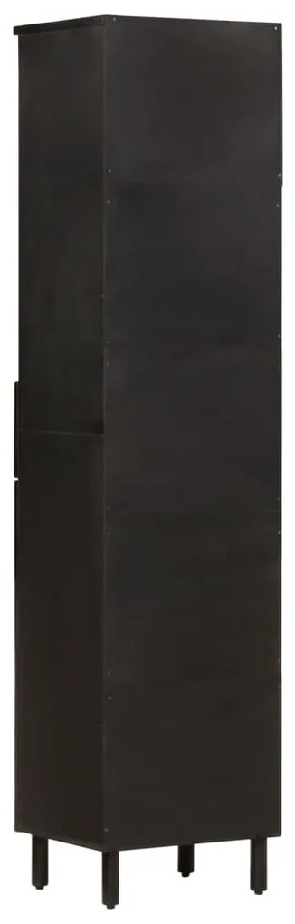 vidaXL Ντουλάπι Μπάνιου Μαύρο 38 x 33 x 160 εκ. από Μασίφ Ξύλο Μάνγκο