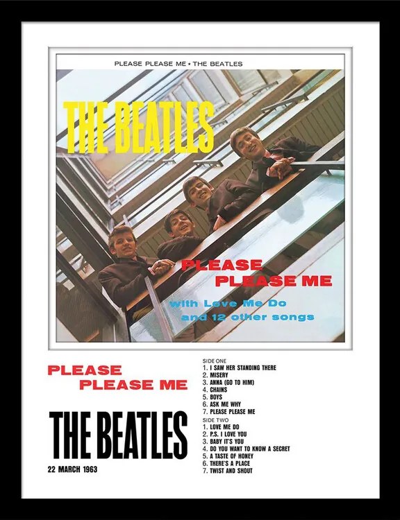 Κορνιζαρισμένη αφίσα The Beatles - Please Please Me