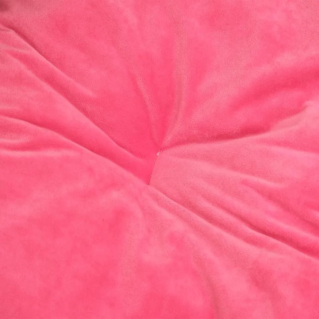 Κρεβάτι Σκύλου Μαύρο/Ροζ 99 x 89 x 21 εκ. Βελουτέ/Συνθ. Δέρμα - Μαύρο