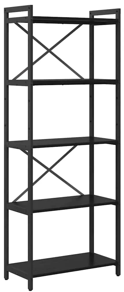 vidaXL Βιβλιοθήκη Μαύρη δρυς 60 x 30 x 153 εκ Επεξεργασμένο ξύλο