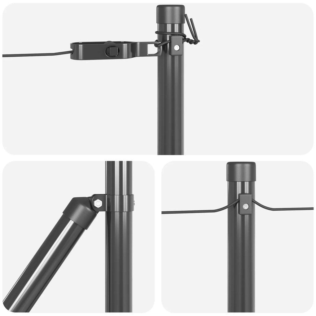 vidaXL Σταυρωτά Στελέχη με Βάσεις 26 τεμ Ø32mm 110cm Γαλβανισμένο Χάλυβα