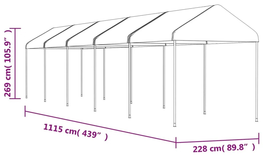 ΚΙΟΣΚΙ ΜΕ ΤΕΝΤΑ ΛΕΥΚΟ 11,15 X 2,28 X 2,69 Μ. ΑΠΟ ΠΟΛΥΑΙΘΥΛΕΝΙΟ 3155505