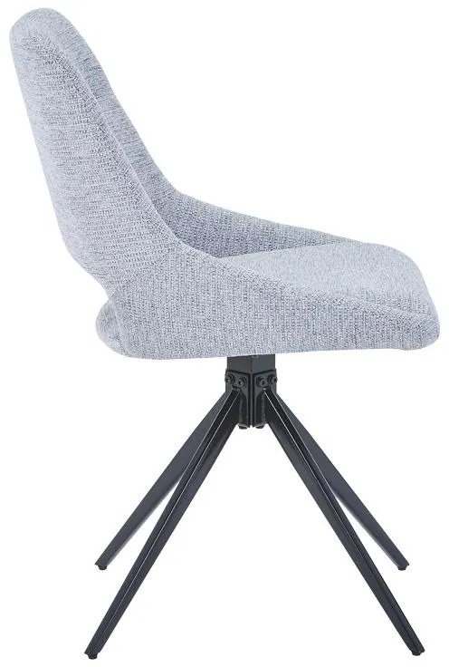 Καρέκλα περιστρεφόμενη Luciano I σε γκρι ύφασμα-πόδι μεταλλικό μαύρο 52.5x54x85εκ 52.5x54x85 εκ.