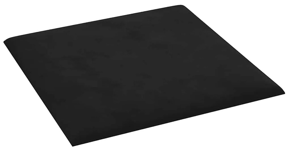 vidaXL Πάνελ Τοίχου 12 τεμ. Μαύρα 30 x 30 εκ. 1,08 μ² Βελούδινα