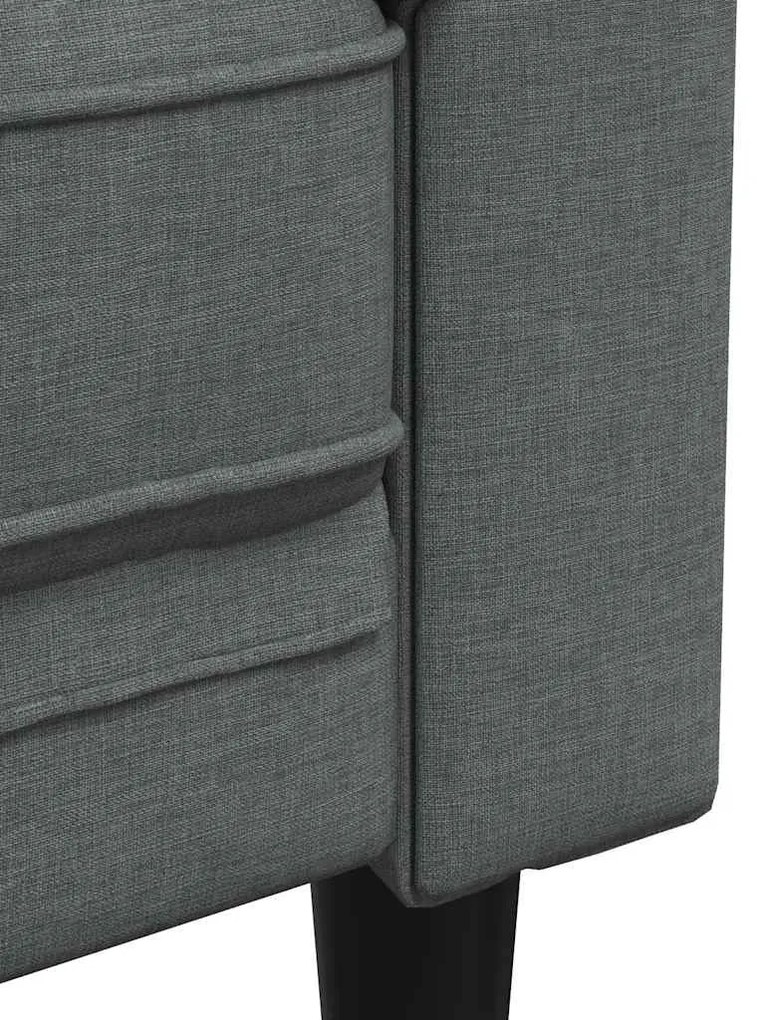 vidaXL Πολυθρόνα Chesterfield Σκούρο Γκρι Υφασμάτινη