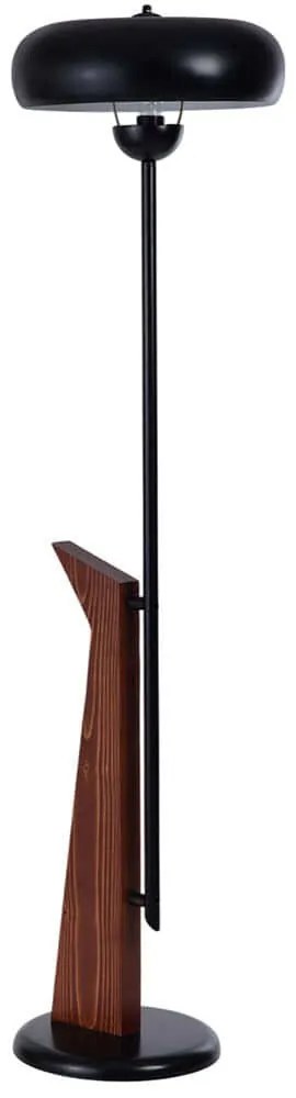 Φωτιστικό Δαπέδου 534LUN5530 Φ38x147cm 1xE27 40W Black-Walnut Opviq