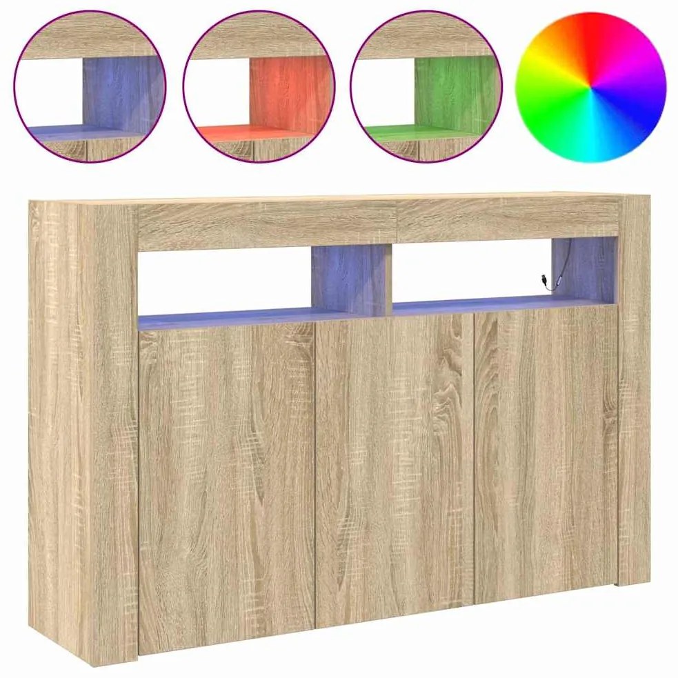 vidaXL Πλαϊνό γραφείο Sonoma Δρυς 116 x 30 x 75 εκ. Επεξεργασμένο ξύλο