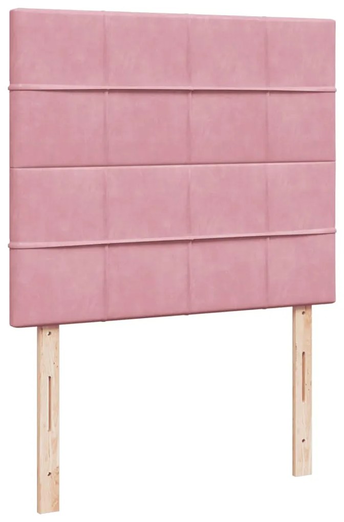 Κρεβάτι Boxspring με Στρώμα Ροζ 120x200 εκ. Βελούδινο 3293187