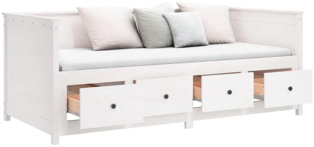 vidaXL Κρεβάτι ημέρας χωρίς στρώμα Λευκό 75x190 cm Στερεό ξύλο πεύκο