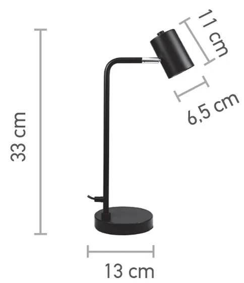 InLight Επιτραπέζιο φωτιστικό σε μαύρο χρώμα 1XGU10 D:33cm (3015-BL)