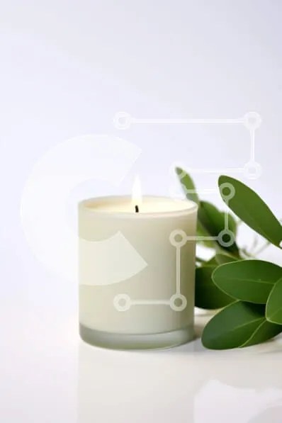 Intra Συλλεκτικό Ξύλινο Παζλ Plywood 4mm - Κερί και κλαδί ελιάς σε άσπρο φόντο Σε Ξύλινο Κουτί - Διαστάσεις Puzzle: 10x10 cm – 25 κομμάτια