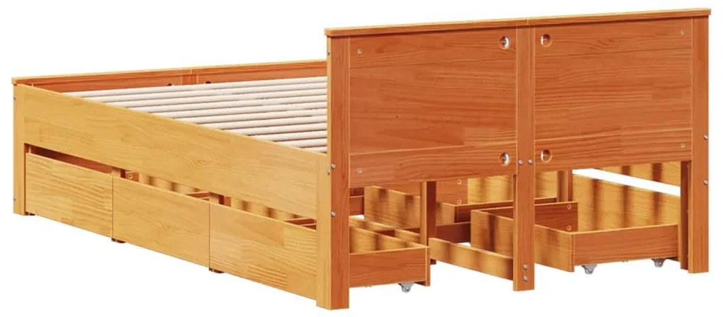 vidaXL Σκελετός Κρεβατιού Χωρίς Στρώμα 120x190 εκ Μασίφ Ξύλο Πεύκου