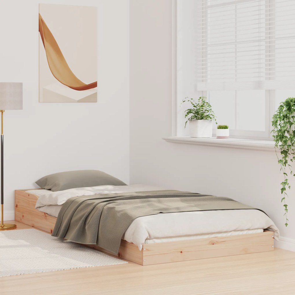 vidaXL Σκελετός Κρεβατιού Καφέ 80 x 200 cm Μασίφ ξύλο πεύκου
