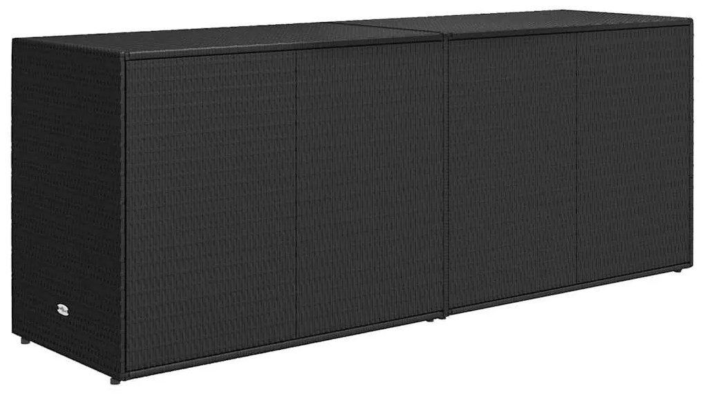 vidaXL Ντουλάπι Αποθήκευσης Κήπου Μαύρο 198 x 55,5 x 80 εκ. από Συνθετικό Ρατάν