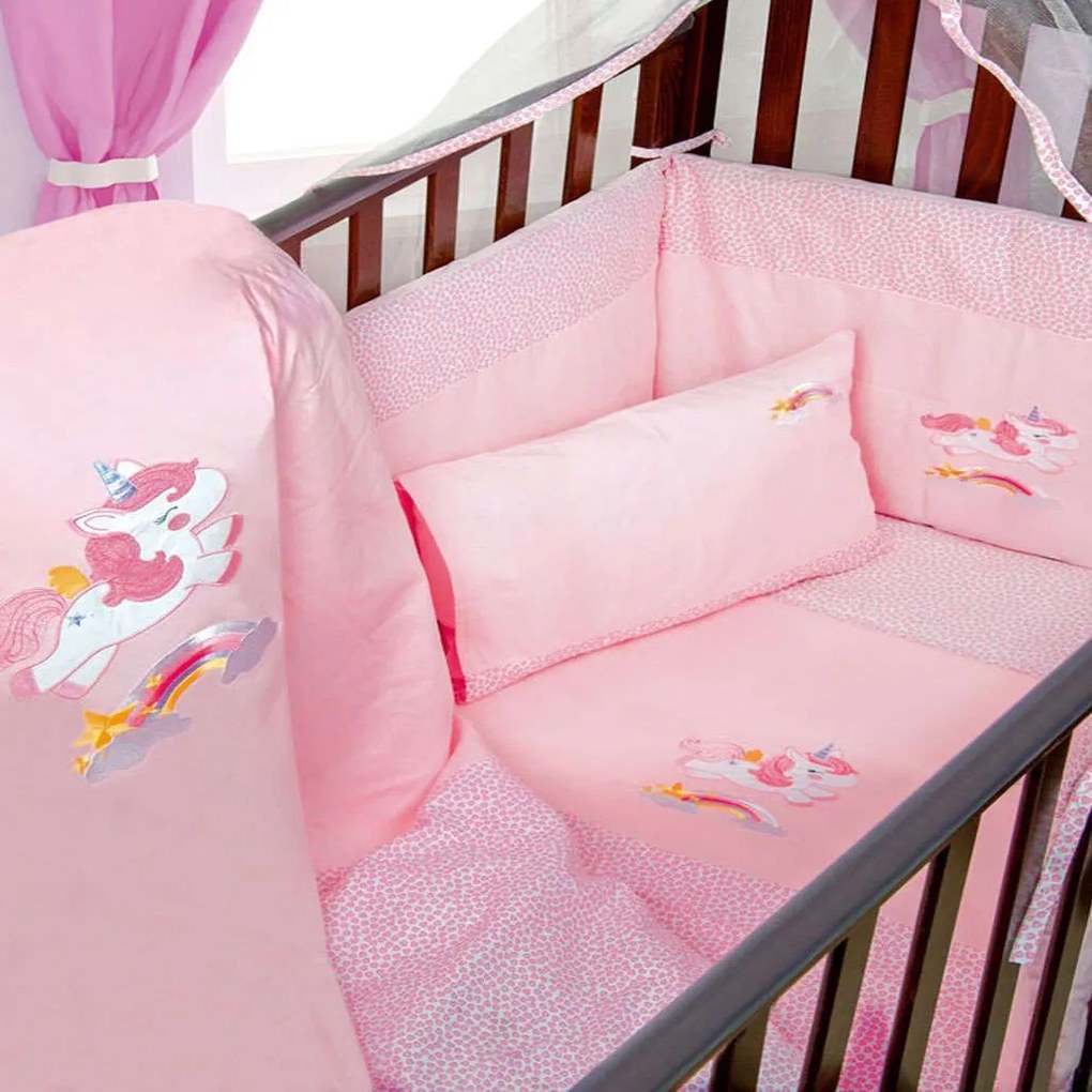 Προίκα Μωρού Σετ 3τμχ Unicorn 41 Ροζ DimCol 100% Cotton