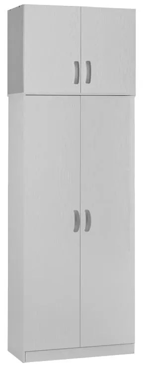 Ντουλάπα Zelia δίφυλλη με πατάρι λευκή 79x42x240εκ. 79x42x240 εκ.