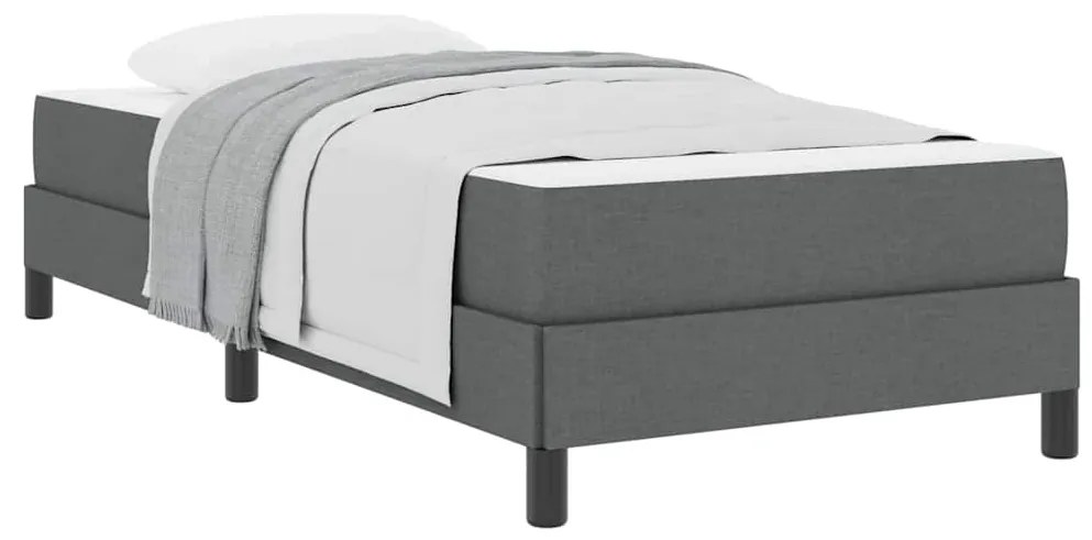 vidaXL Κρεβάτι με ελατήρια Άλλο Σκούρο γκρι 90 x 190 cm ύφασμα