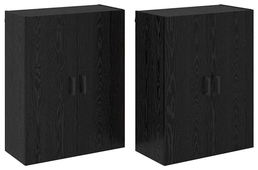 vidaXL Ντουλάπια Τοίχου 2 pcs Μαύρη δρυς 69.5 x 34 x 90 εκ.