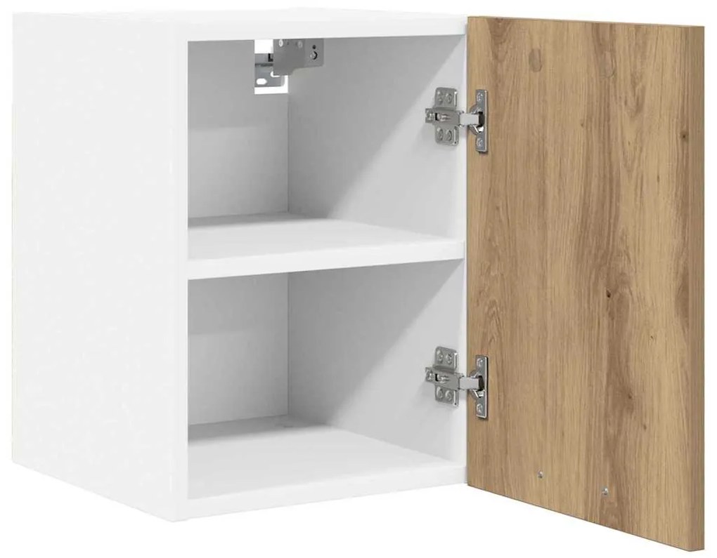 vidaXL Κρεμαστό ντουλάπι Riga 2 pcs Χειροποίητη Δρυς και Λευκό