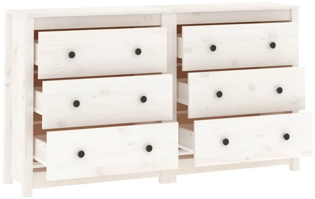 vidaXL Ντουλάπι Λευκό 140x35x80 εκ. από Μασίφ Ξύλο Πεύκου