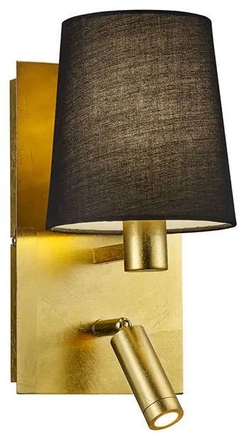 Φωτιστικό Τοίχου-Απλίκα Led Marriot 310Lm 14x30cm Gold-Black 271470279 Trio Lighting Μέταλλο,Ύφασμα