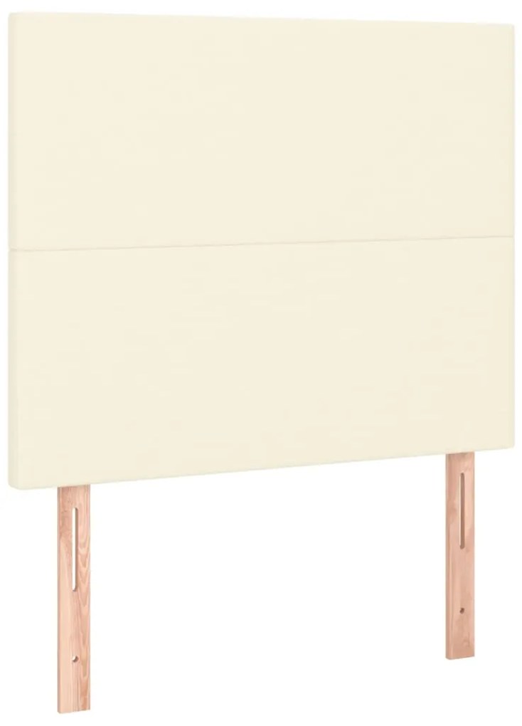 vidaXL Κρεβάτι Boxspring με Στρώμα Κρεμ 100x200εκ. από Συνθετικό Δέρμα
