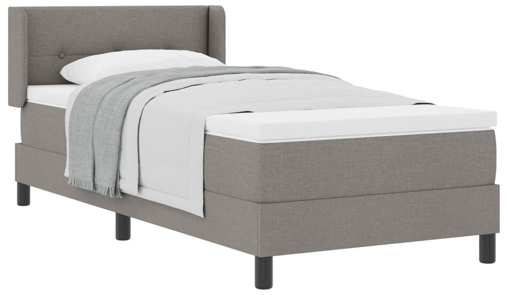 vidaXL Κρεβάτι Box Spring με στρώμα - Taupe, 80x200 cm, Υφασμάτινο