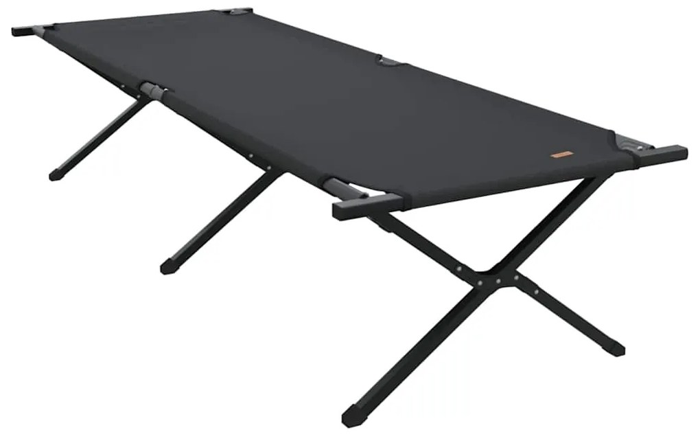 vidaXL Αναδιπλούμενο Κρεβάτι Κάμπινγκ 2 pcs Μαύρο Ύφασμα Oxford