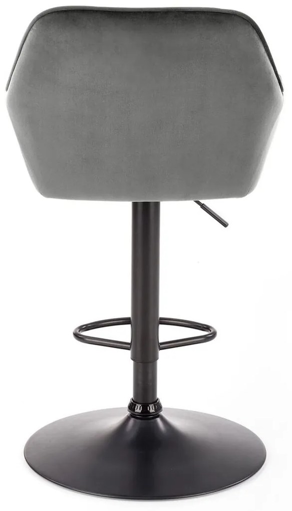 Σκαμπό μπαρ Houston 972, Γκρι, 92x55x55cm, 10 kg, Ταπισερί, Μεταλλικά | Epipla1.gr
