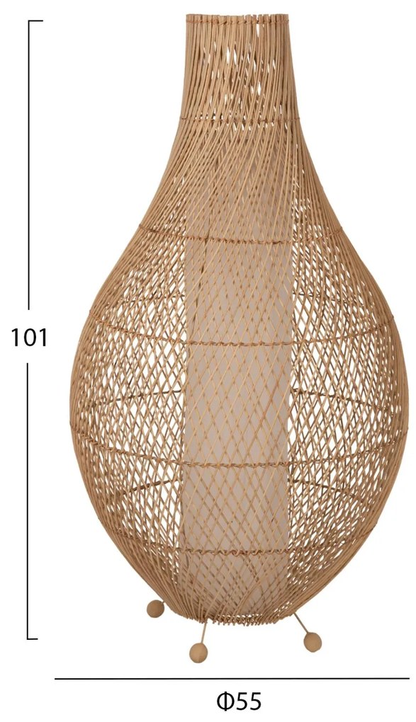 ΦΩΤΙΣΤΙΚΟ ΔΑΠΕΔΟΥ RATTAN ΣΕ ΦΥΣΙΚΟ ΧΡΩΜΑ Φ55x101Υεκ. 55x55x101 εκ.