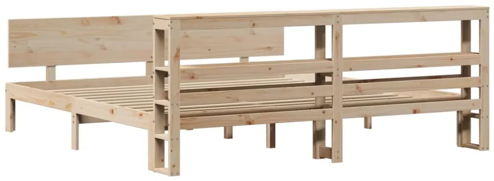 vidaXL Πλαίσιο Κρεβατιού με Κεφαλάρι 180x200 εκ. από Μασίφ Ξύλο Πεύκου