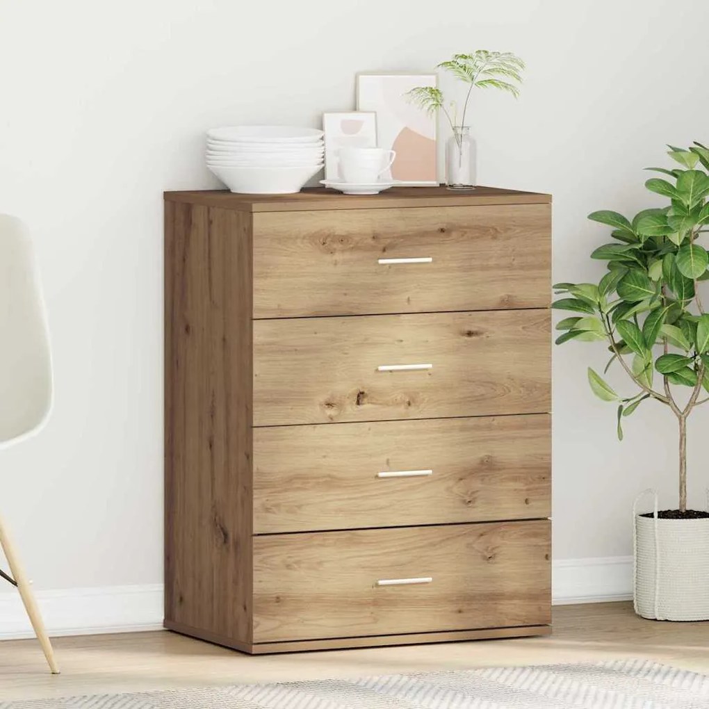 vidaXL Πλαϊνό γραφείο artisan δρυς 60 x 39 x 80 εκ Επεξεργασμένο ξύλο